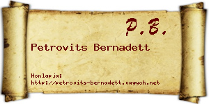 Petrovits Bernadett névjegykártya